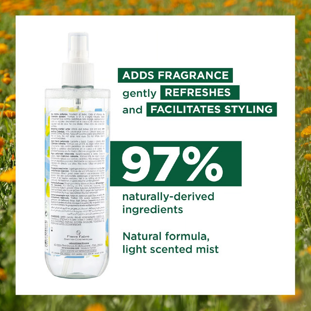 Klorane, Scented Refreshing Water, Soothing and hydrating facial mist, 500ml
