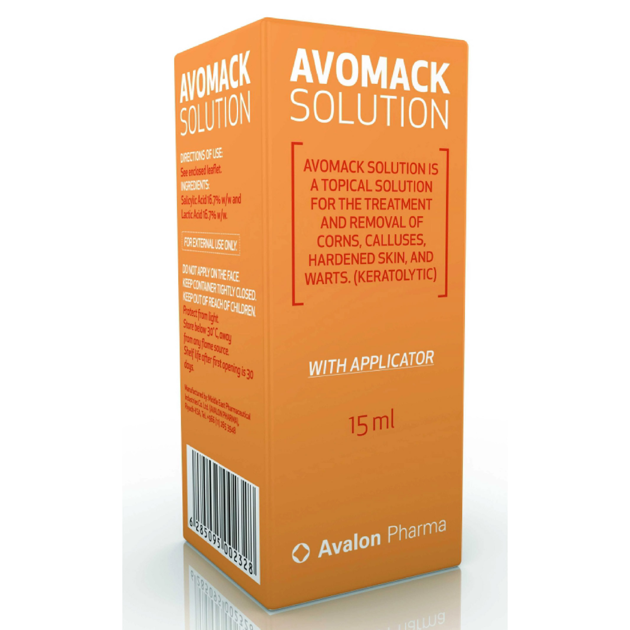 Avalon, Avomack Solution, Fast-acting topical antiseptic for minor wounds, 15 ml