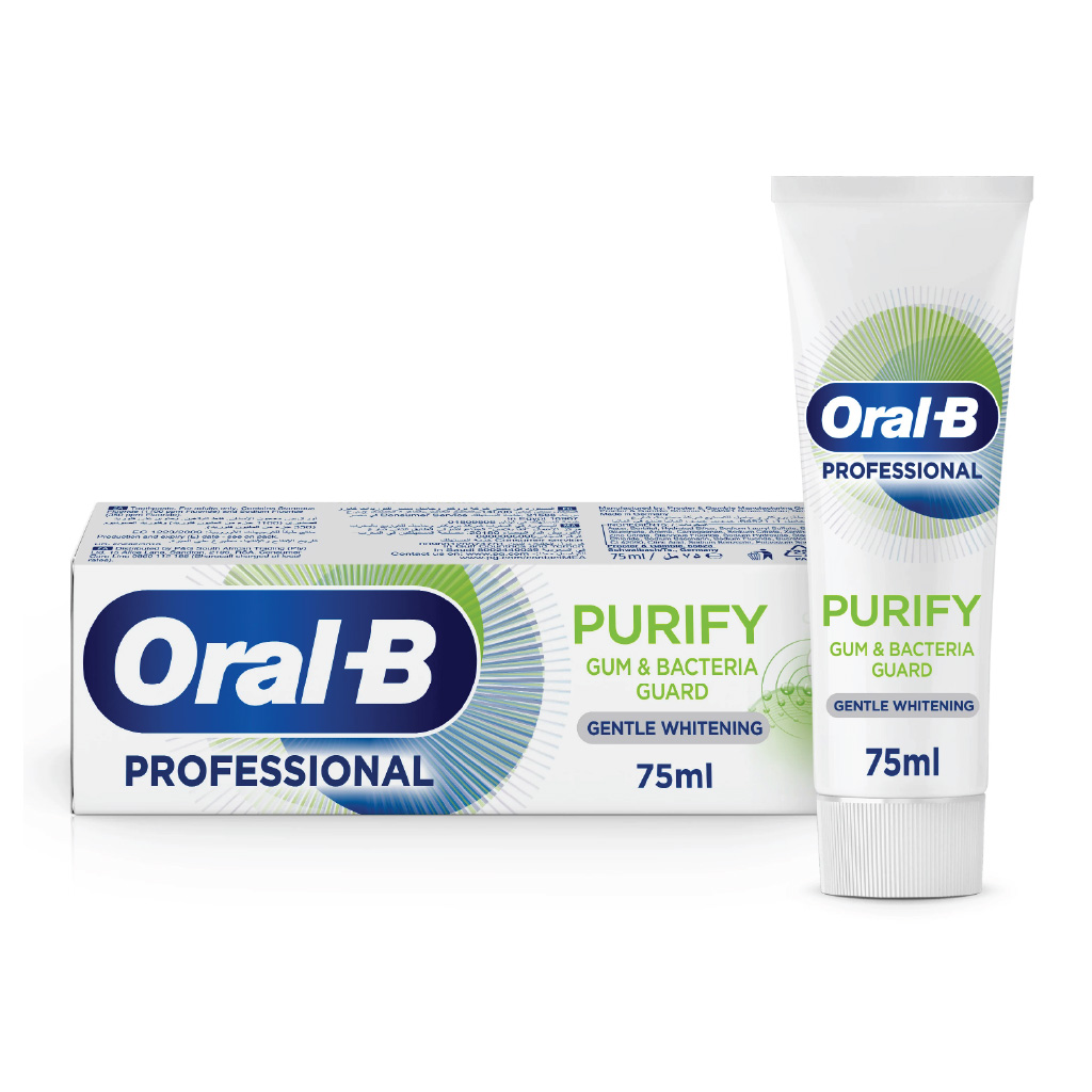 Oral-B, Toothpaste Purifying Gum Bacterial Control Whitening, Whitening toothpaste for gum health and bacterial control, 75ml