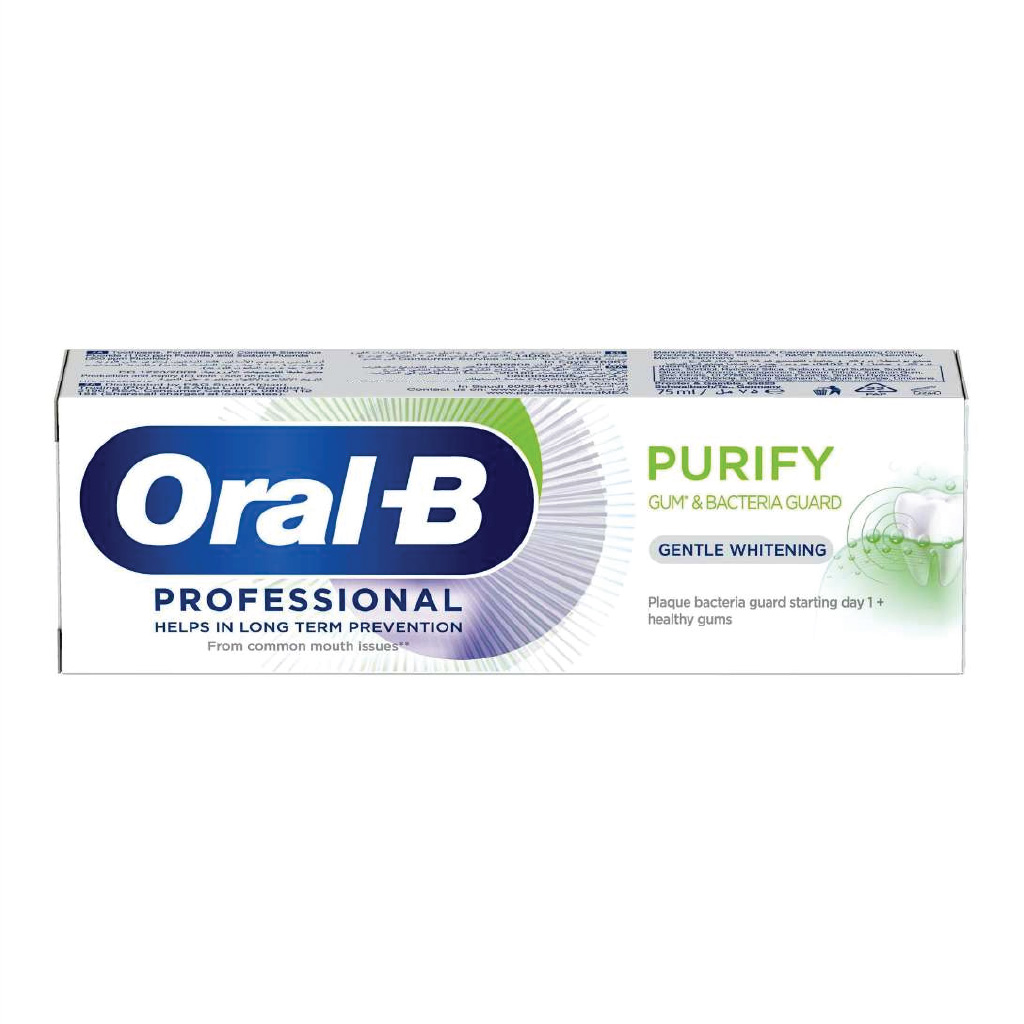 Oral-B, Toothpaste Purifying Gum Bacterial Control Whitening, Whitening toothpaste for gum health and bacterial control, 75ml
