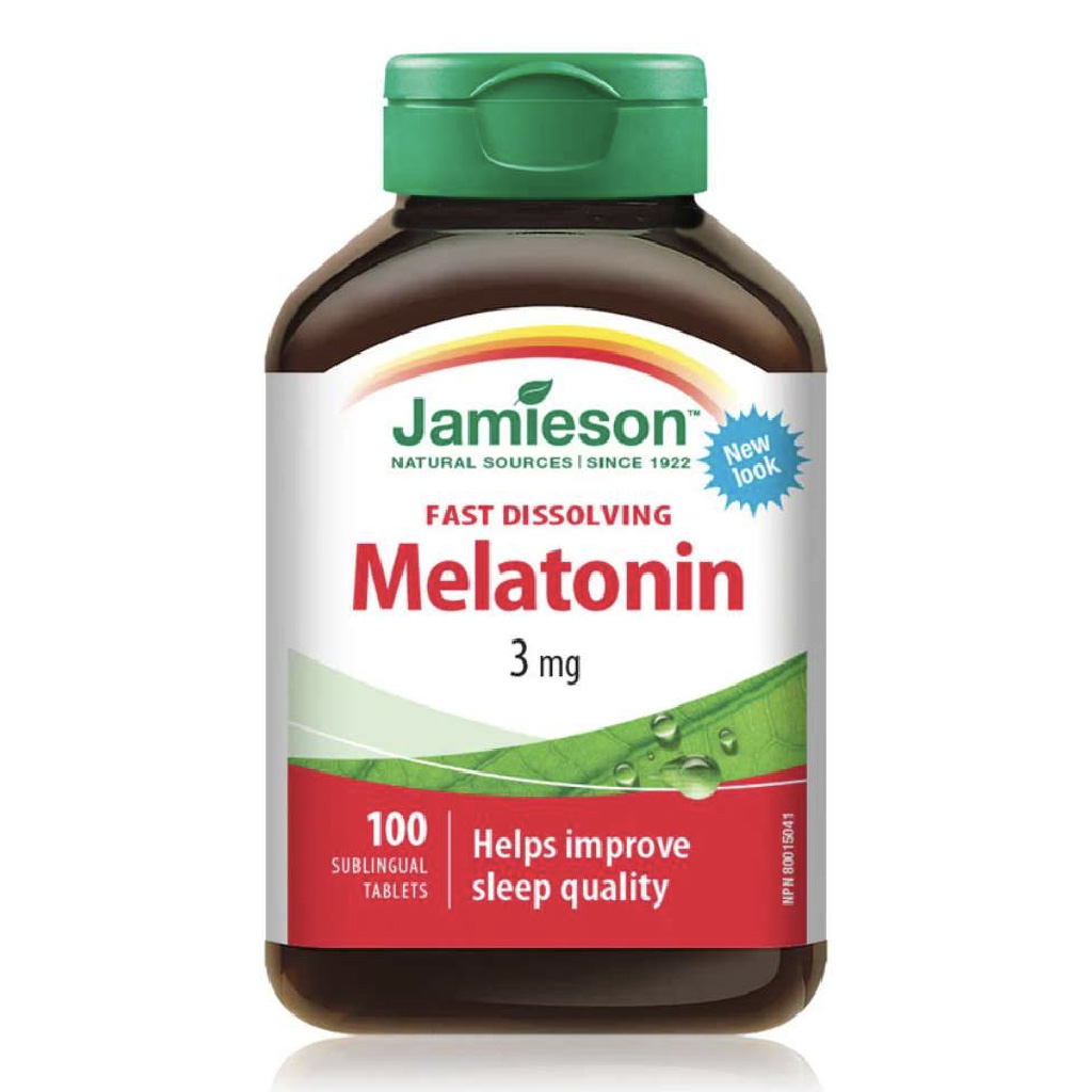 Jamieson, Melatonin Fast Dissolving 3mg Tablets, Sleep aid for faster rest, 100 tablets