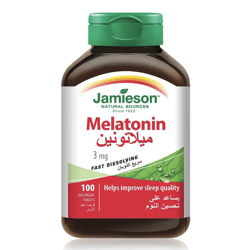 Jamieson, Melatonin Fast Dissolving 3mg Tablets, Sleep aid for faster rest, 100 tablets