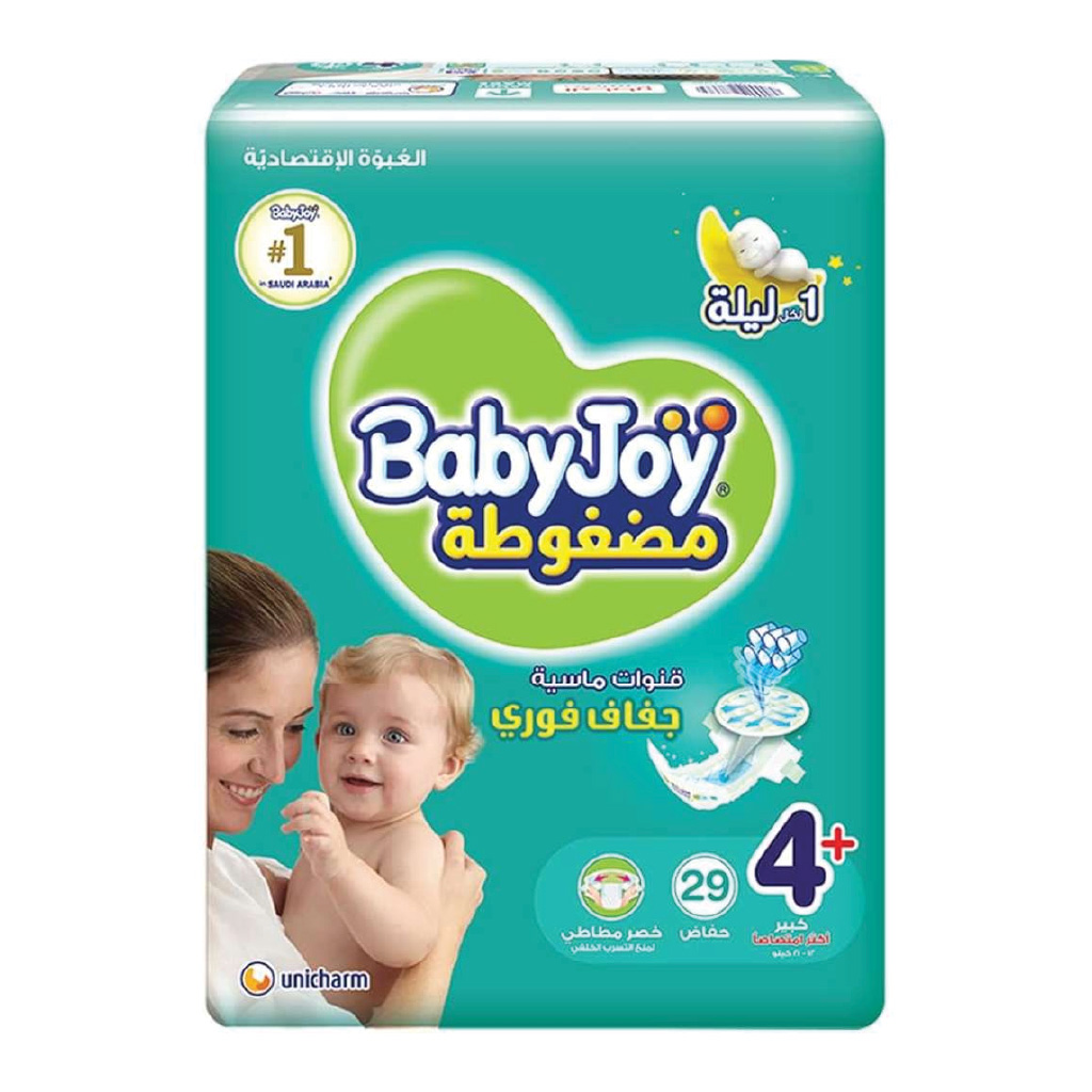 Baby Joy, Value Pack Large+ Diapers, Absorbent diapers for babies 12-21 kg, size 4+, 29 count