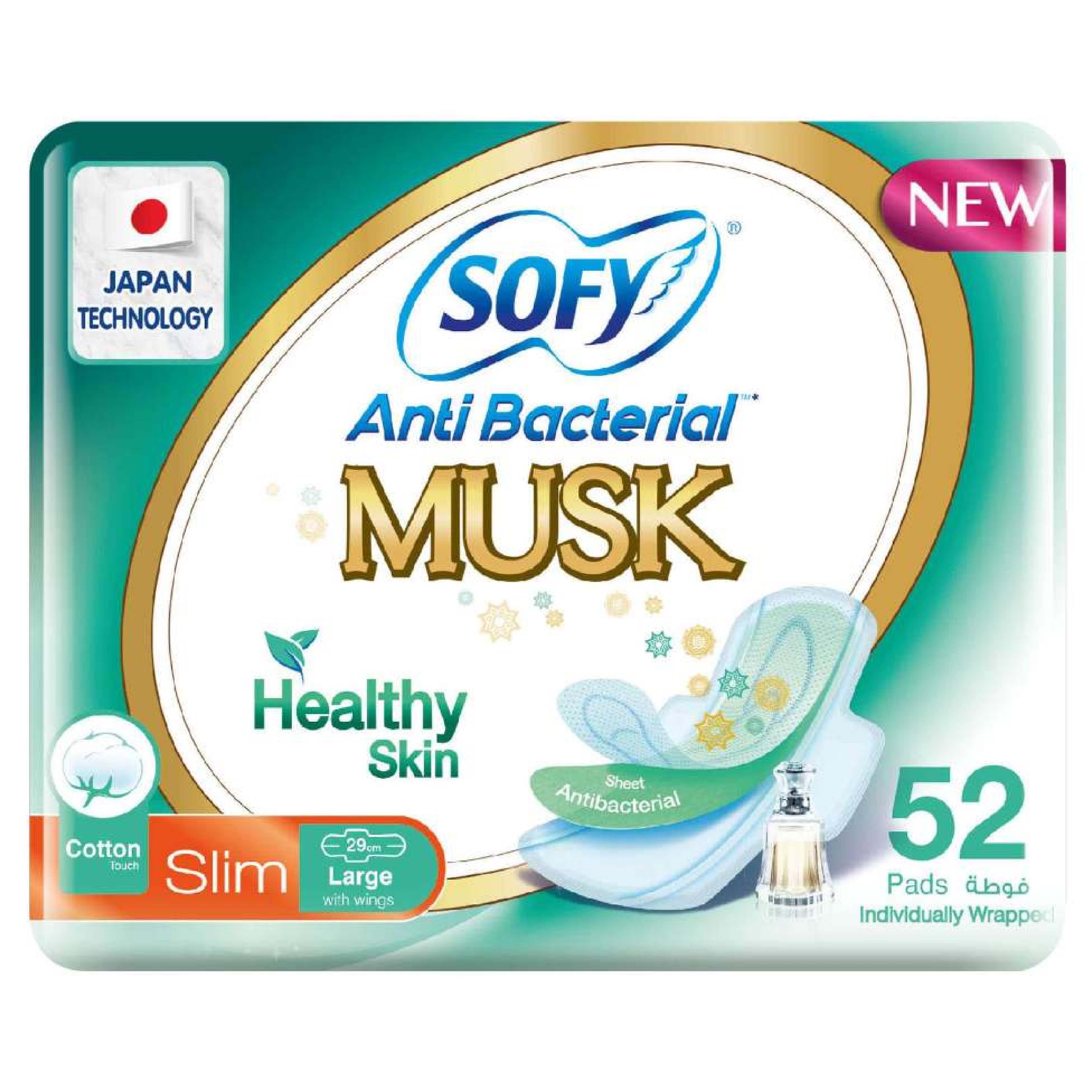 Sofy Anti Bacterial Musk 29 Cm 52Pcs
