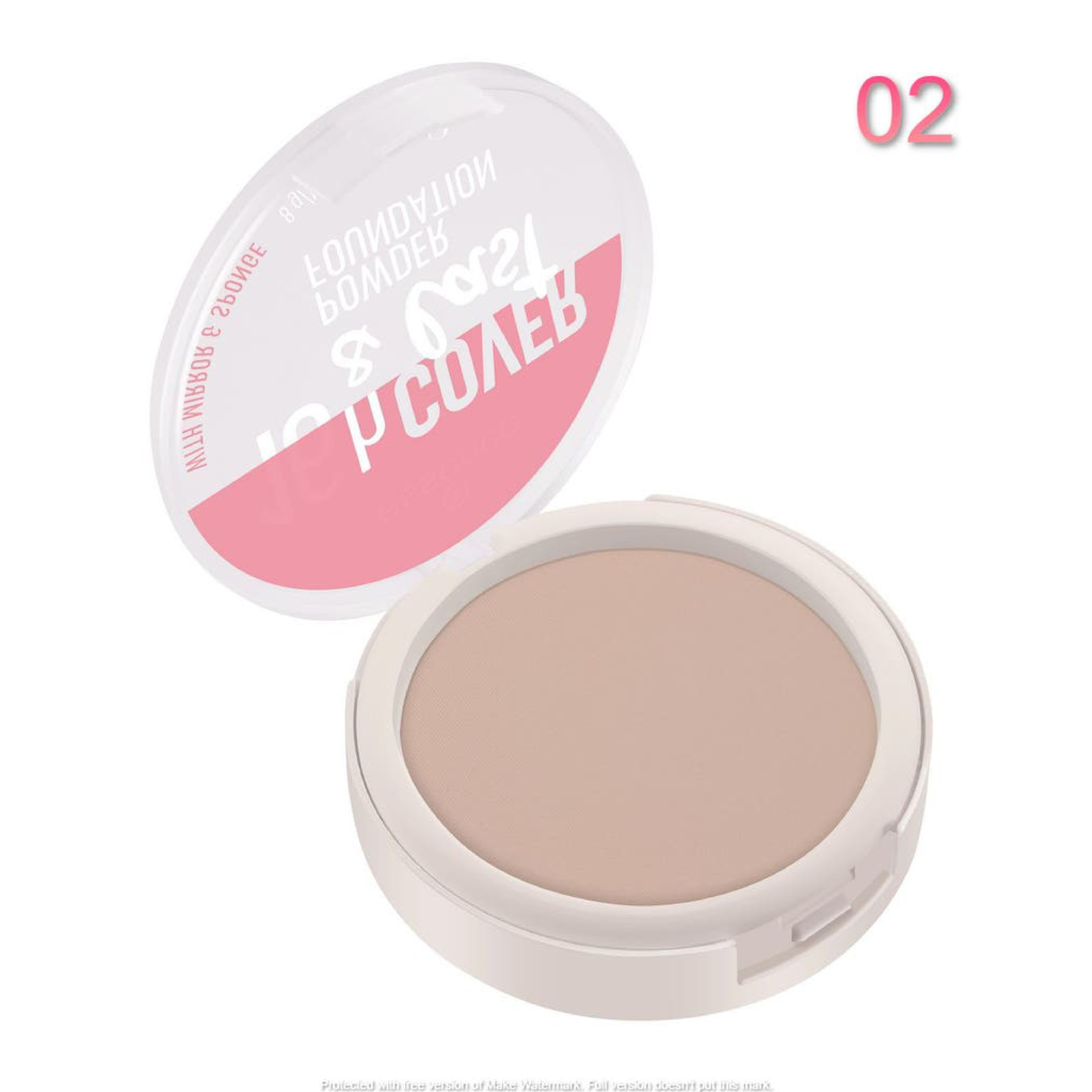 Essence, 16H Cover & Last Powder Foundation 02, Long-lasting powder foundation with full coverage