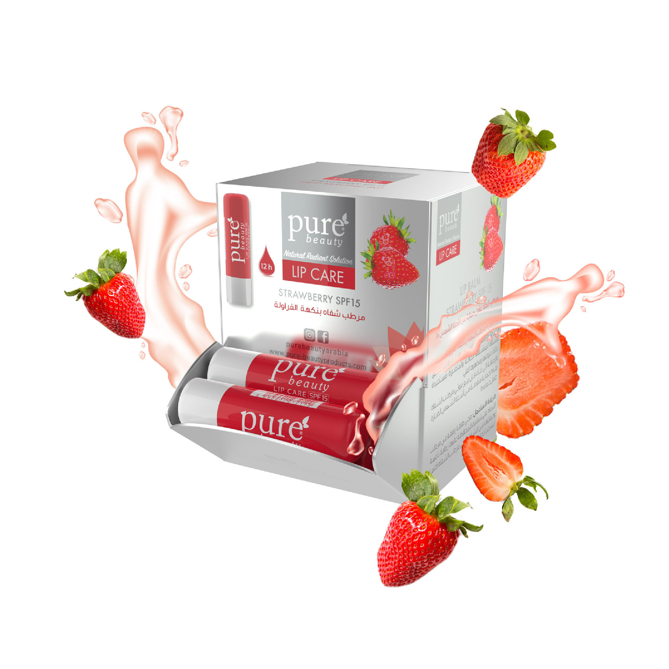 Pure Beauty Strawberry Lip Balm (Premium) 4.2g