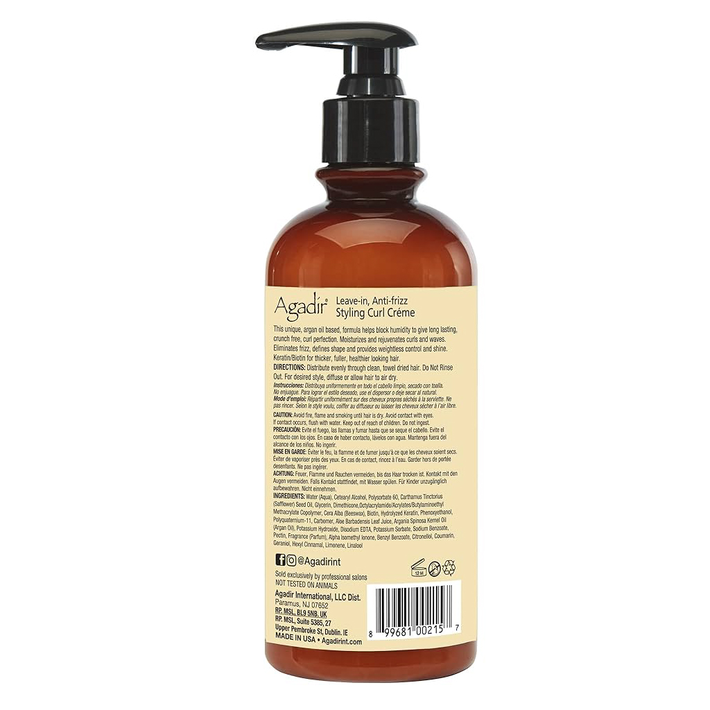 Agadir, Argan Oil Styling Curl Crme 10 Oz, Nourishing hair oil for shine and vitality
