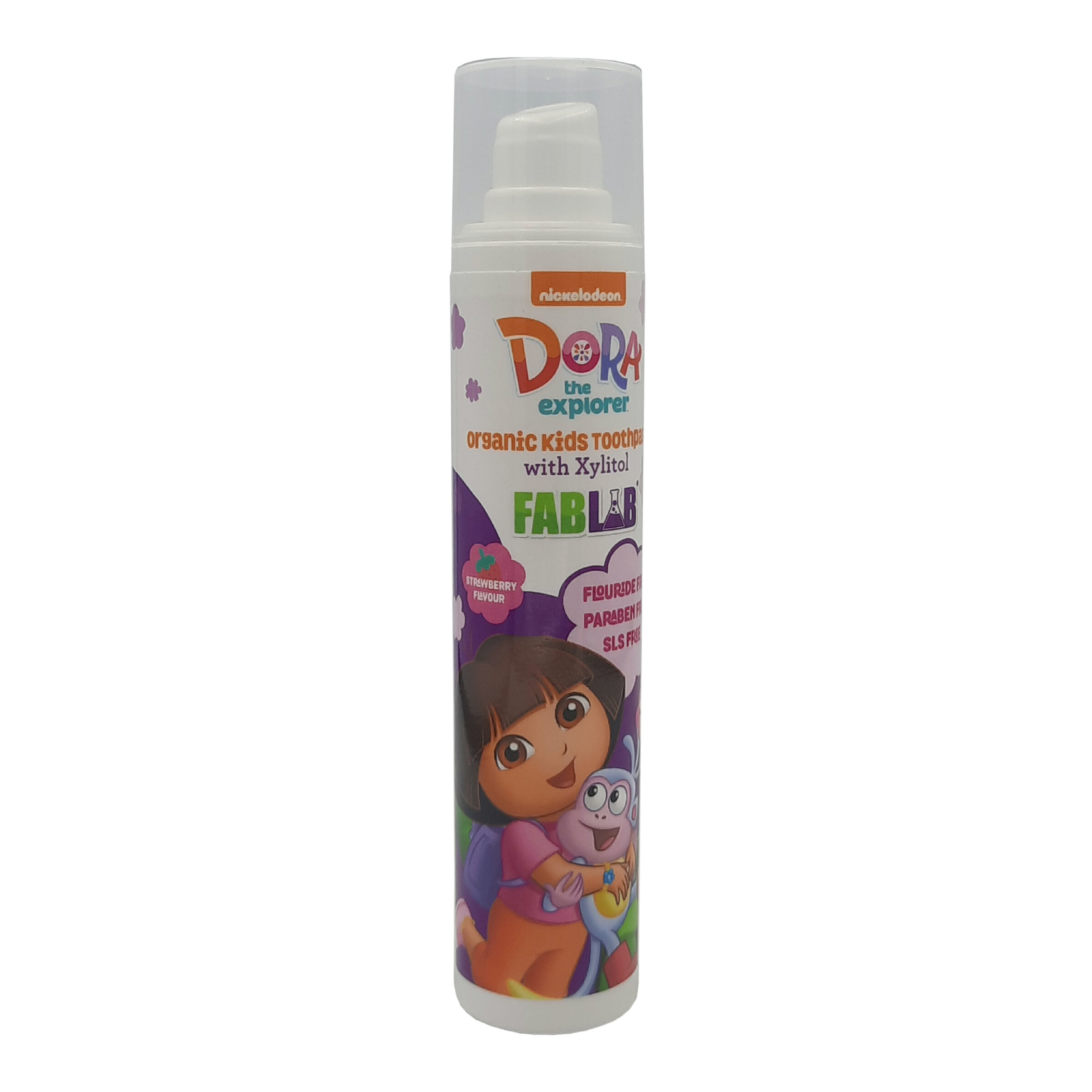 Nickelodeon, Organic Kids Toothpaste Dora with Strawberry Flavor, Natural toothpaste for children