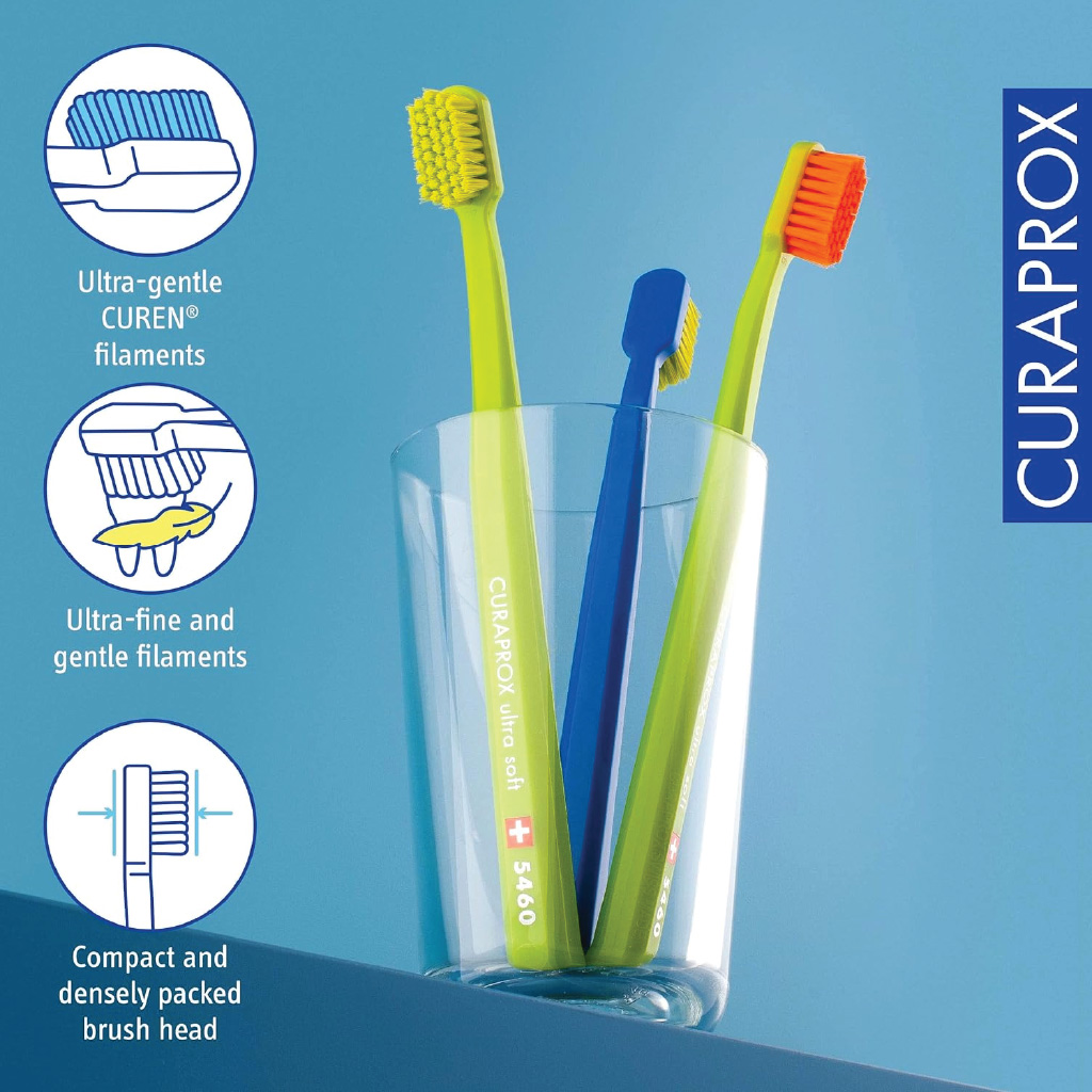 Curaprox, Ortho Ultra Soft Toothbrush, Ultra soft toothbrush for sensitive gums