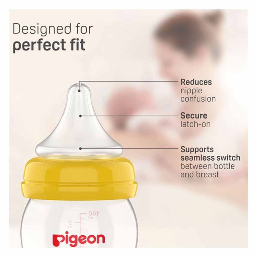 Pigeon, Wide Neck Peristaltic Plus Softouch Nipple Large, Soft nipple for easy feeding 6+ months