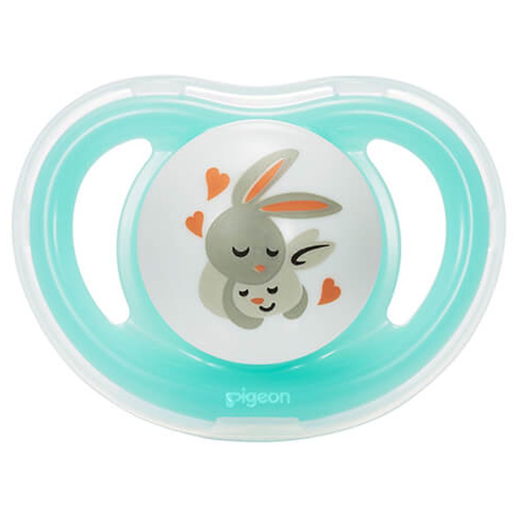 Pigeon, Minilight Pacifier Size S, Soft pacifier for newborns 0+ months, rabbit design, 1 piece