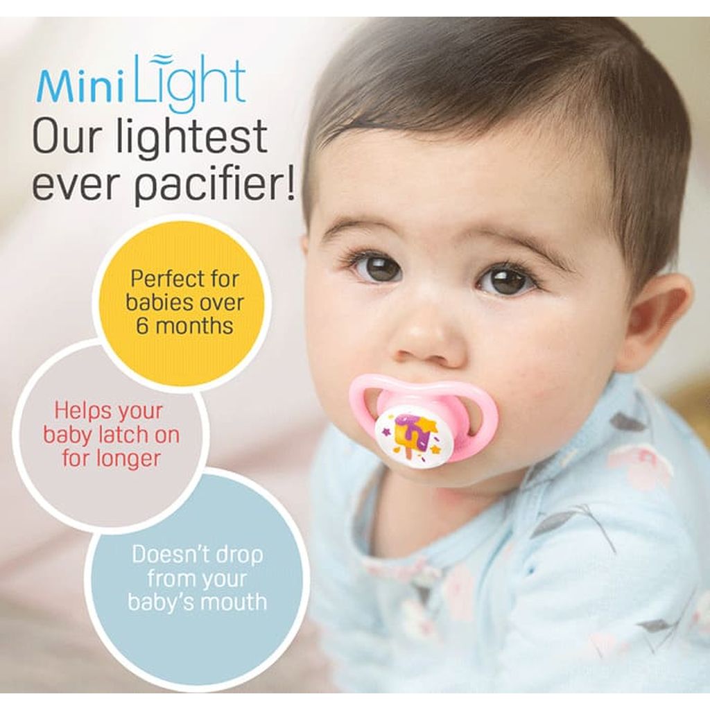 Pigeon, Minilight Pacifier Size S, Soft pacifier for newborns 0+ months, rabbit design, 1 piece