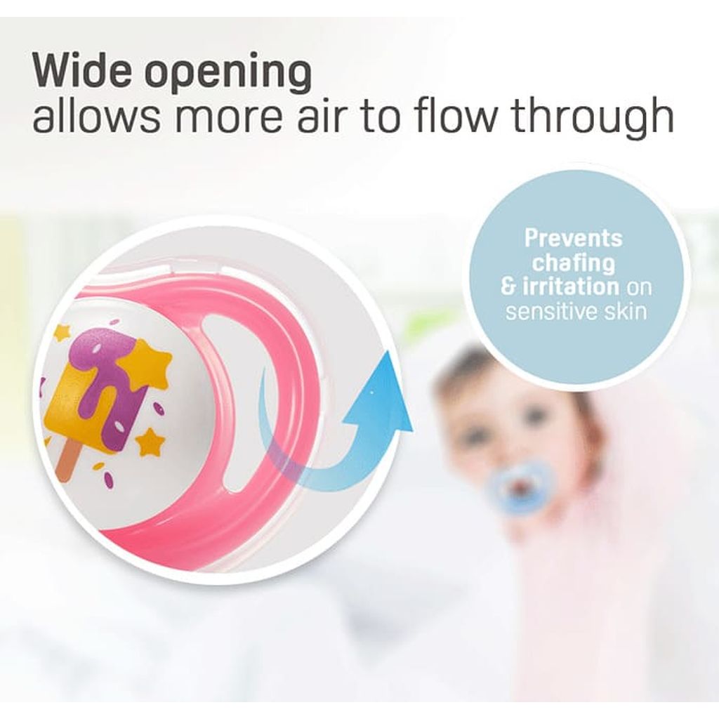 Pigeon, Minilight Pacifier Size M Ice Cream, Comfortable pacifier for 6+ months babies