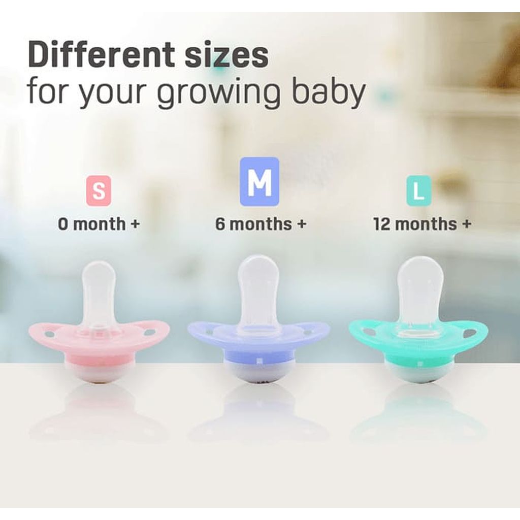 Pigeon, Minilight Pacifier Size M Elephant, Comfortable pacifier for 6+ months babies