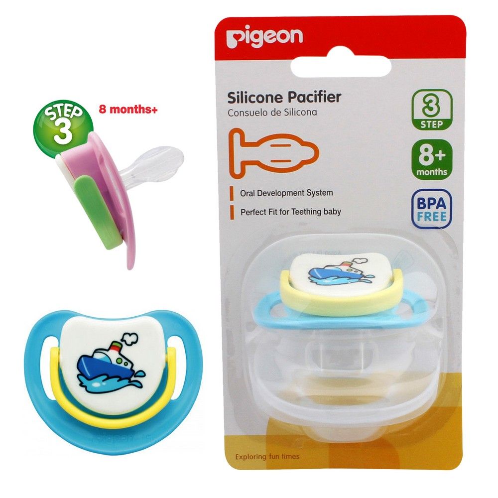 Pigeon, Silicon pacifier step 3, Orthodontic pacifier for toddlers, 13681 model