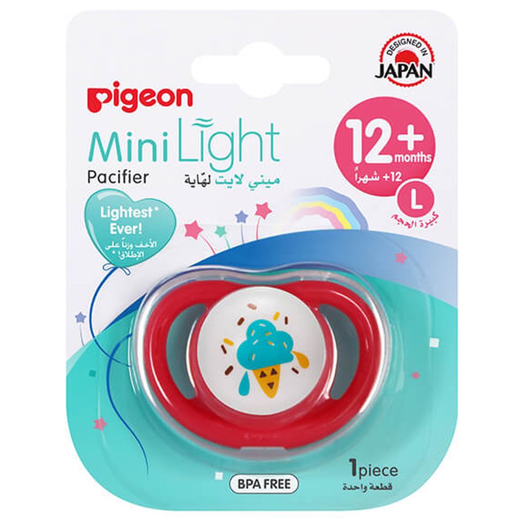 Pigeon, Minilight pacifier size L, Pacifier for 12+ months with ice cream design, 1 piece