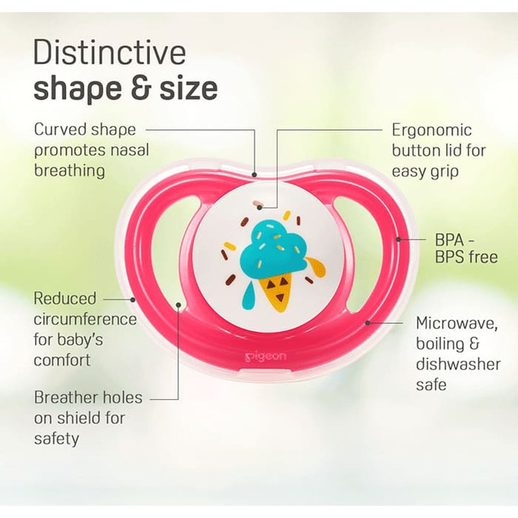 Pigeon, Minilight pacifier size L, Pacifier for 12+ months with ice cream design, 1 piece