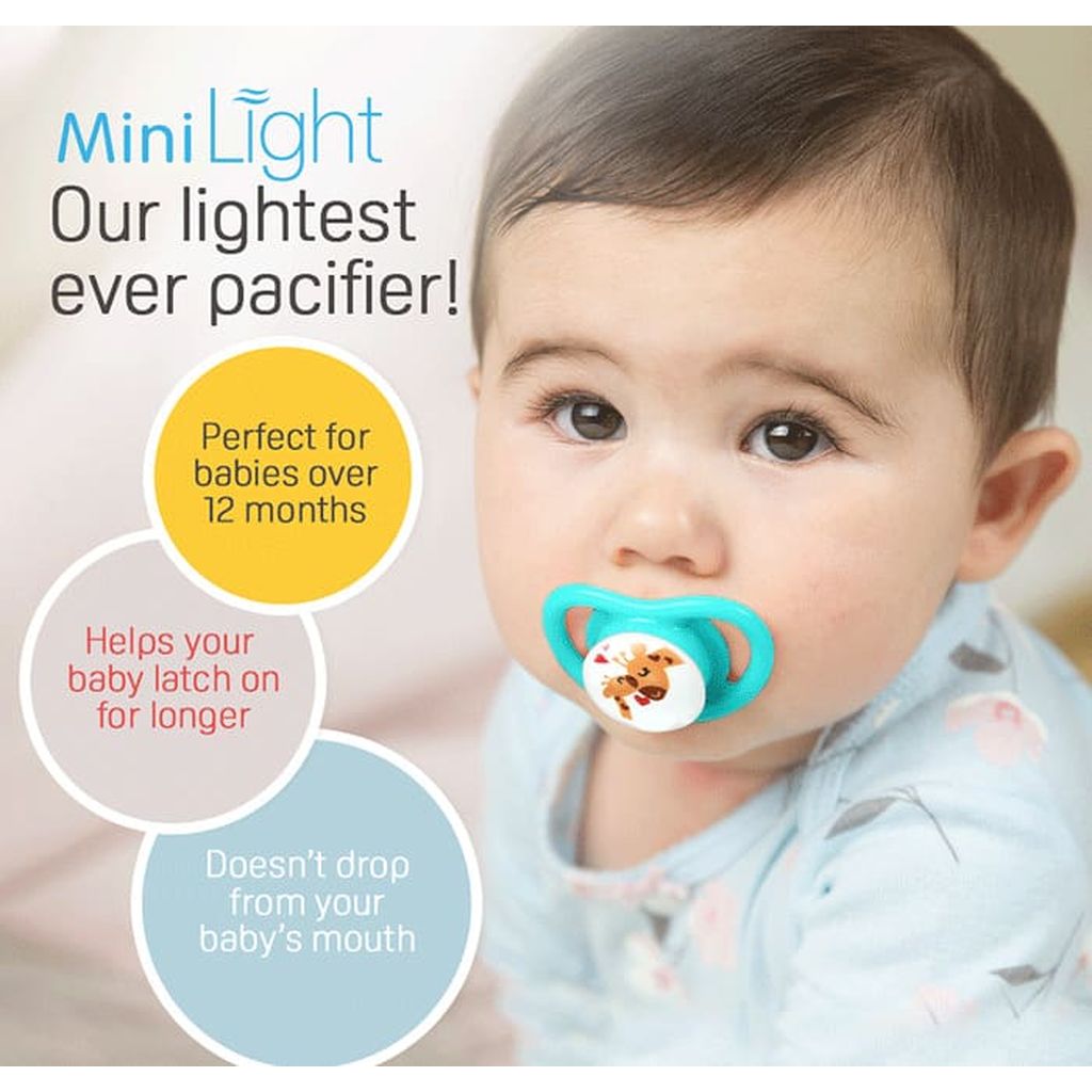 Pigeon, Minilight Pacifier Size L Giraffe, Soothing pacifier for 12+ months toddlers