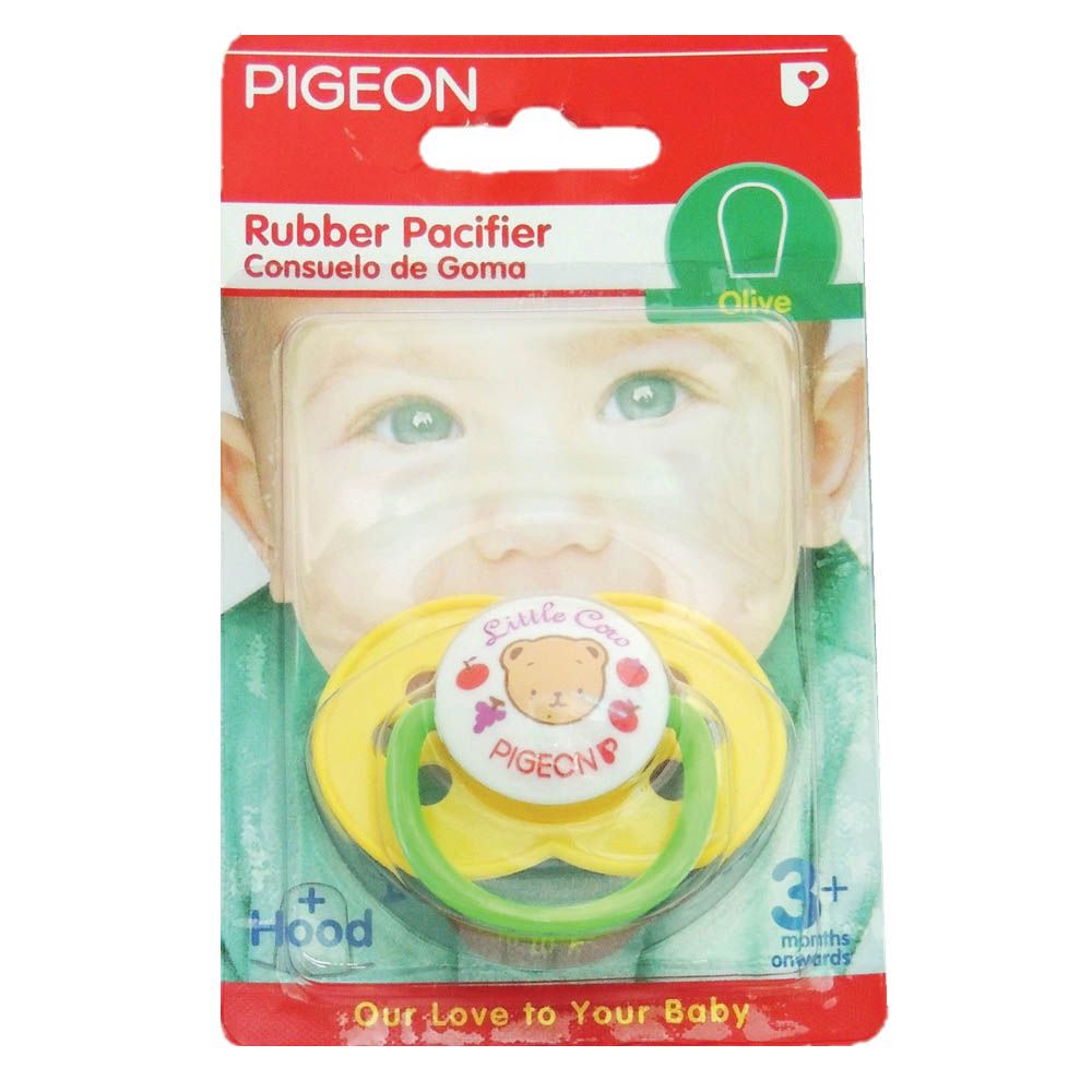 Pigeon Rubber Pacifier Olive Ring Yellow 13858