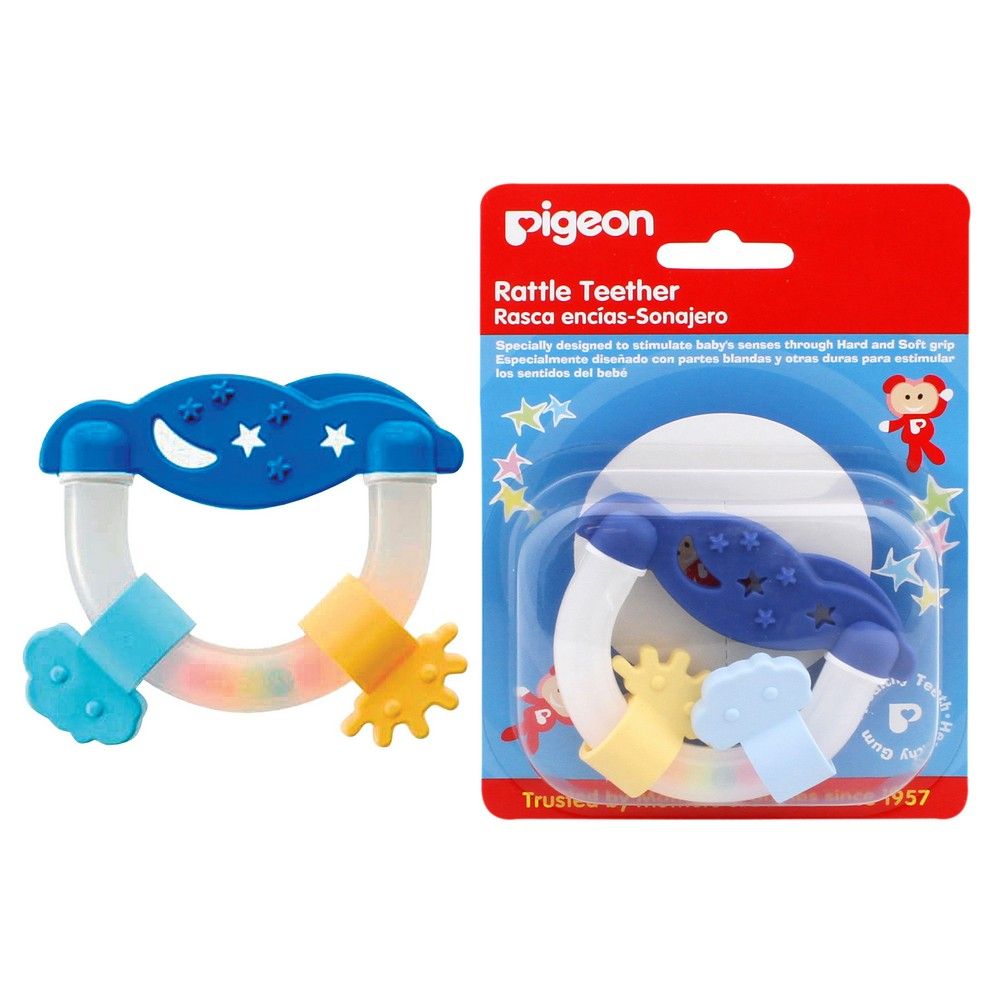 Pigeon, Rattle Teether R-2, Safe and colorful rattle teether for infants