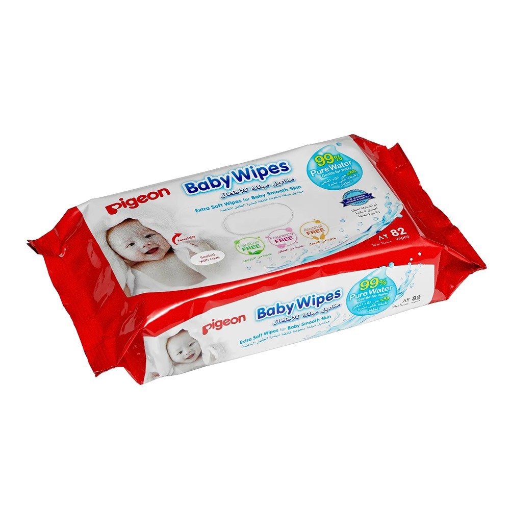 Pigeon, Pure Baby Water Wipes, Hypoallergenic baby wipes with pure water, 82 pieces