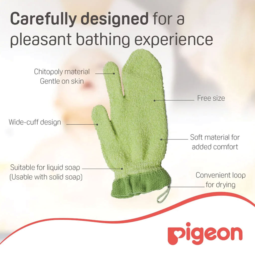 Pigeon, Baby Bath Mitten Gloves, Soft gloves for gentle baby bath cleansing