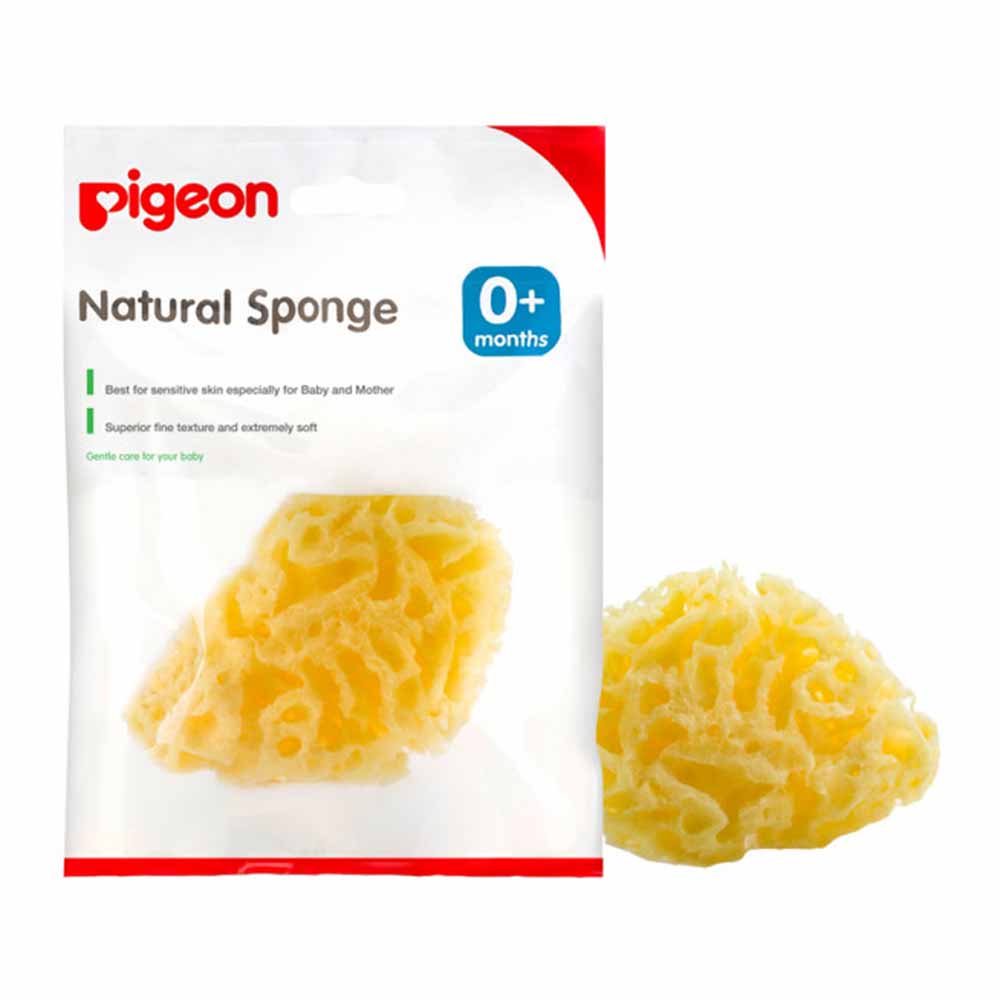 Pigeon, Natural Sponge, Soft natural sponge for gentle baby bathing, 1 piece