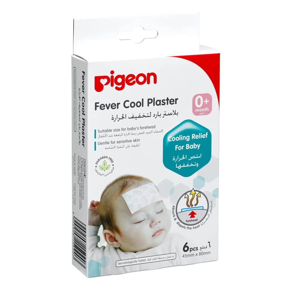 Pigeon, Fever cool forehead plaster, Cooling plasters for fever relief, 6 pieces