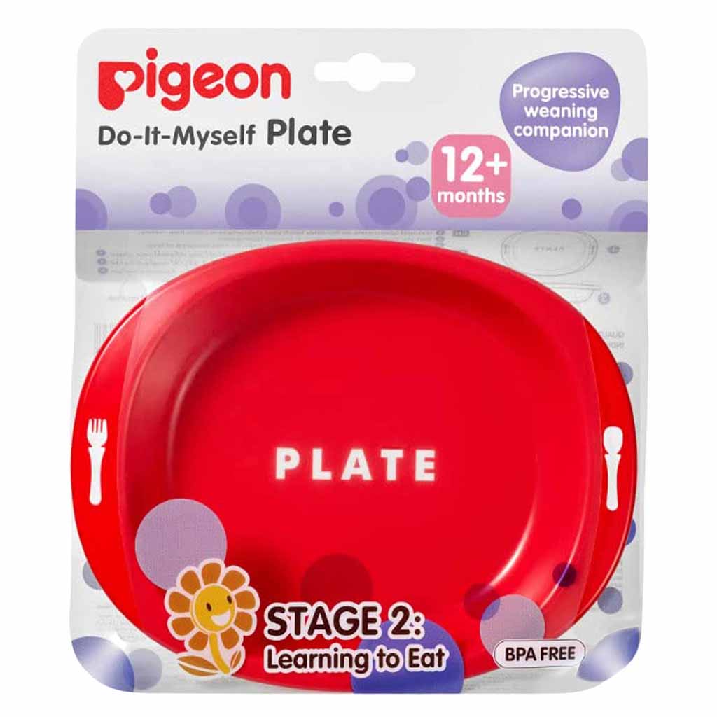 Pigeon, Do-It-Myself Plate Stage-2, Durable toddler plate for 12 months+