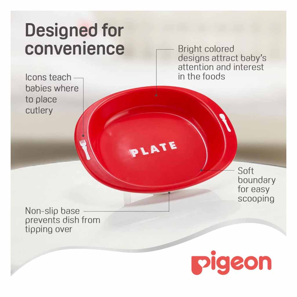 Pigeon, Do-It-Myself Plate Stage-2, Durable toddler plate for 12 months+