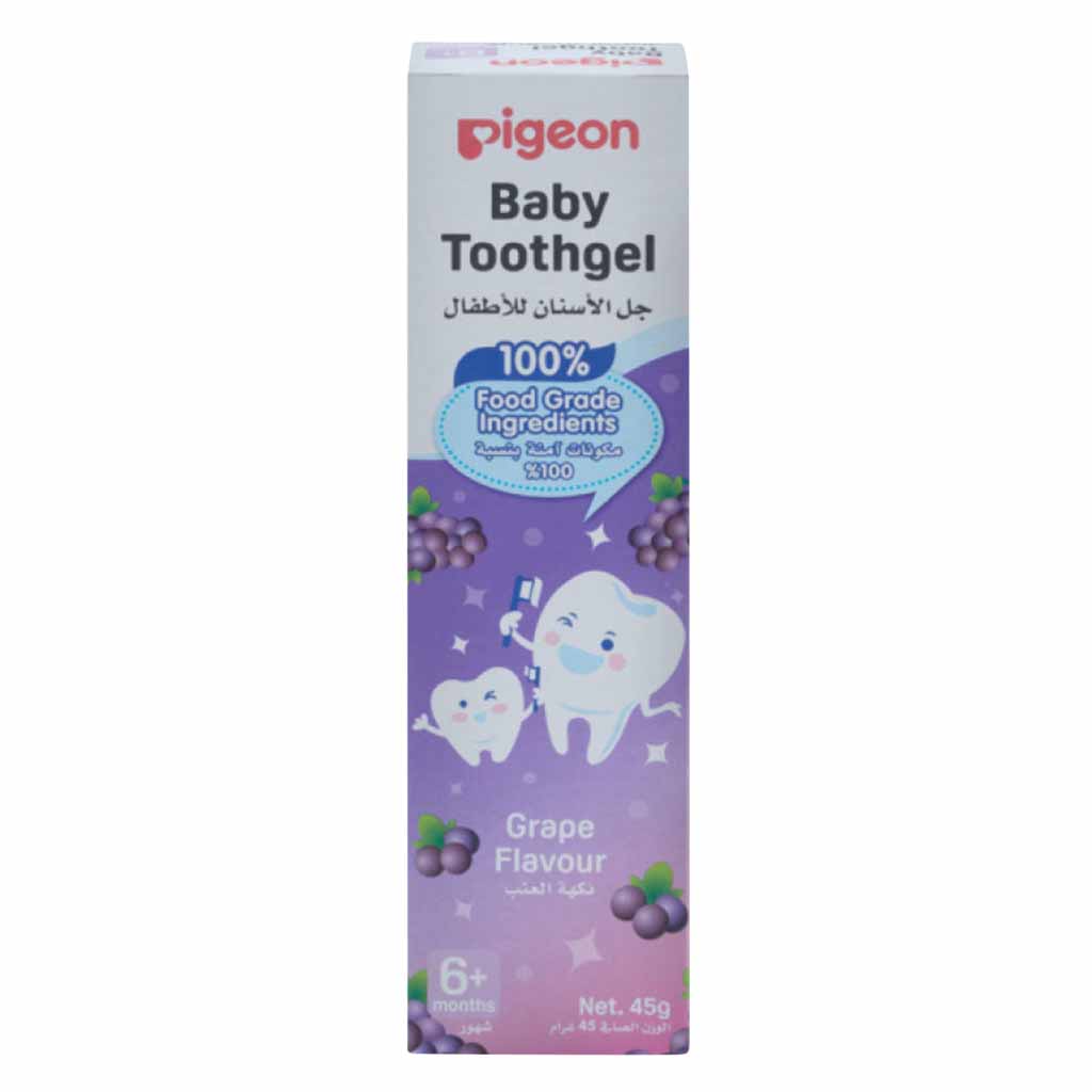 Pigeon, Grape Baby Toothgel 12 Months, Gentle toothpaste for toddlers’ oral care, 45 g