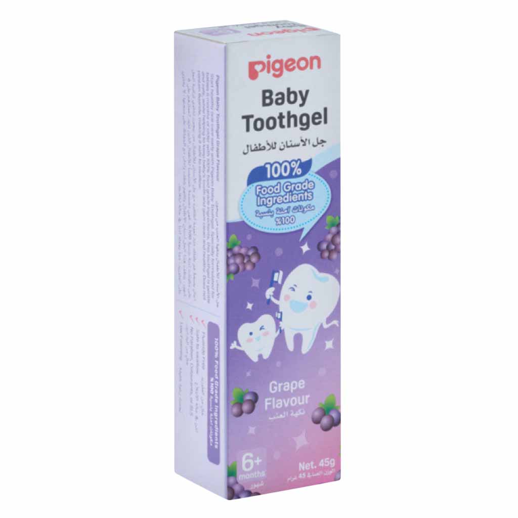Pigeon, Grape Baby Toothgel 12 Months, Gentle toothpaste for toddlers’ oral care, 45 g