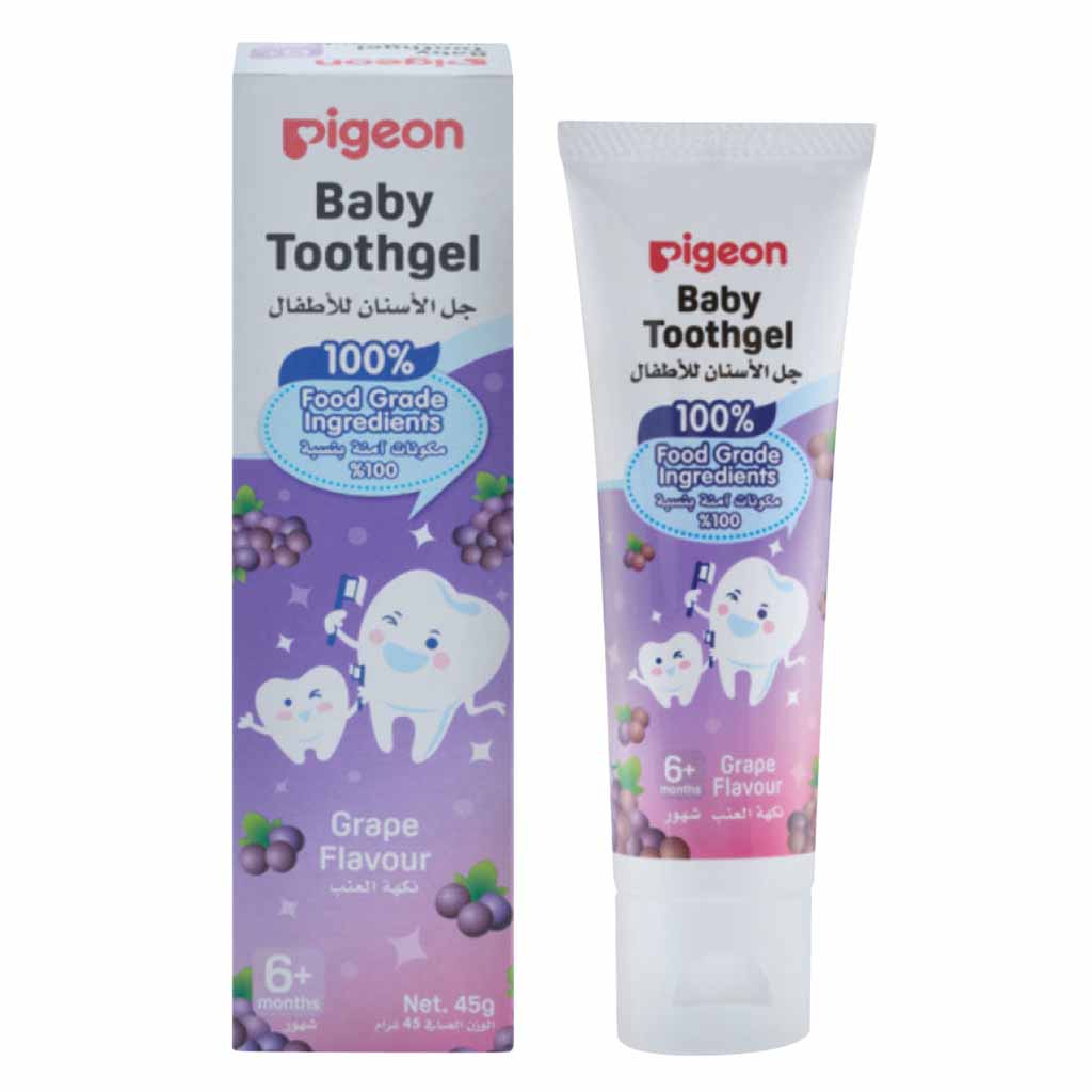 Pigeon, Grape Baby Toothgel 12 Months, Gentle toothpaste for toddlers’ oral care, 45 g