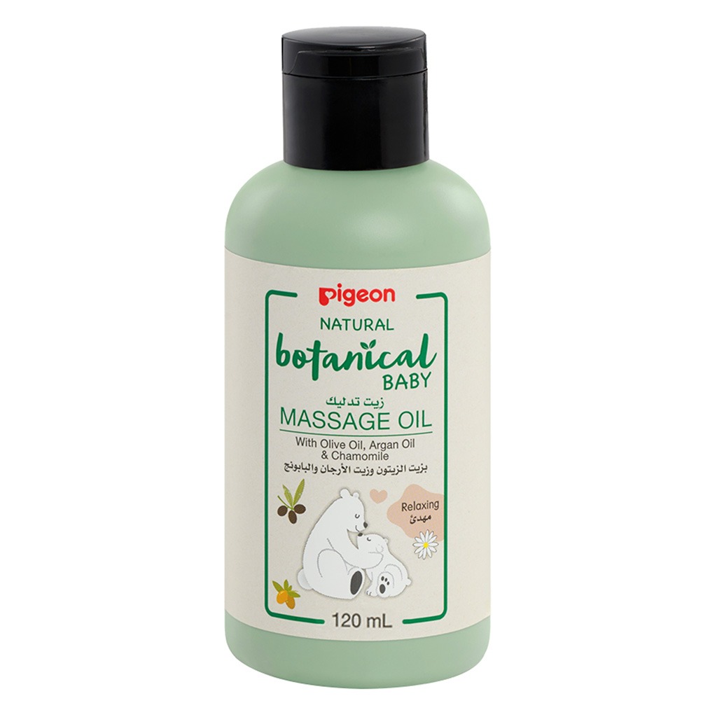Pigeon, Natural Botanical Massage Oil, Nourishing botanical massage oil for babies, 120ml