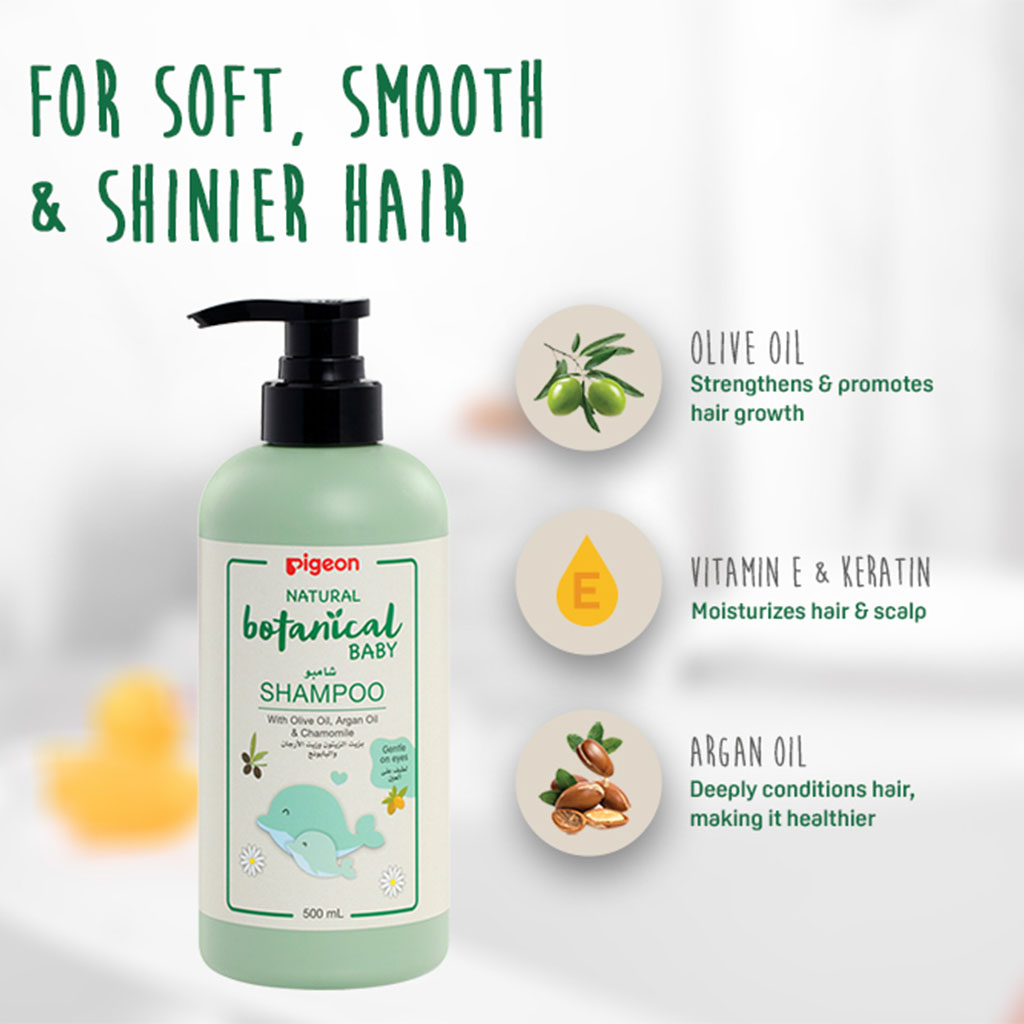 Pigeon, Natural Botanical Shampoo, Mild botanical shampoo for baby hair care, 500ml