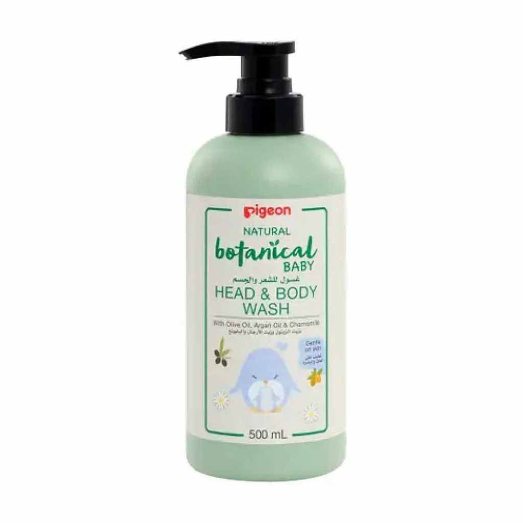 Pigeon, Natural Botanical Head & Body Wash, Gentle botanical wash for baby hair and body, 500ml
