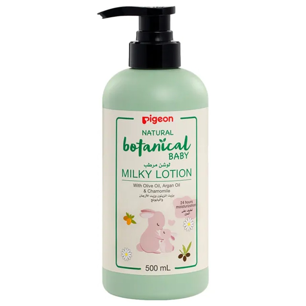 Pigeon, Natural Botanical Baby Milky Lotion, Nourishing baby lotion with botanical extracts, 500 ml