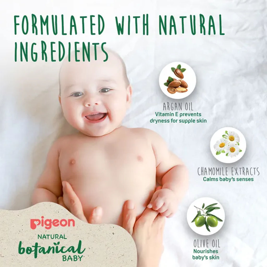 Pigeon, Natural Botanical Baby Milky Lotion, Nourishing baby lotion with botanical extracts, 500 ml