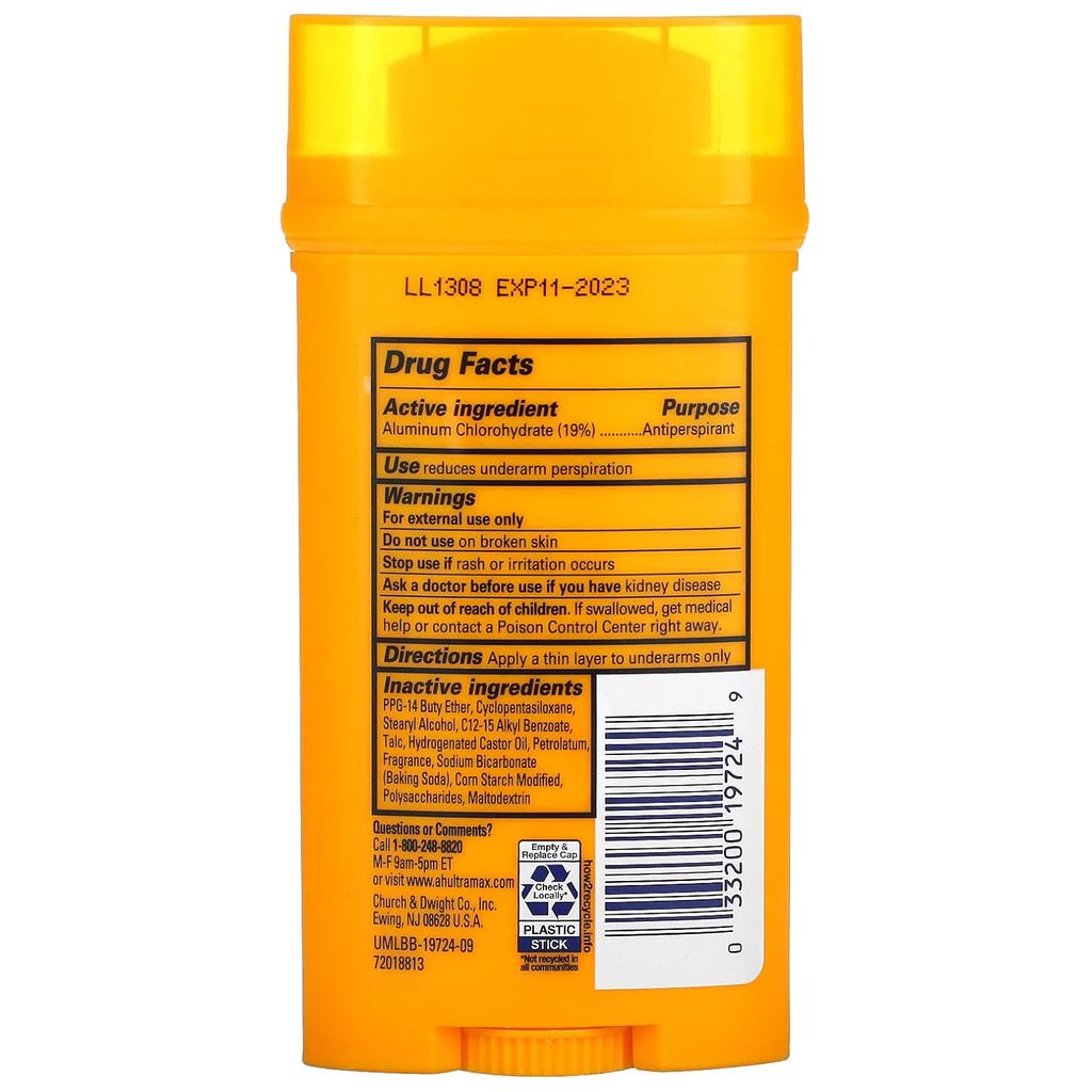 Arm & Hammer, Umax Deodorant Fresh Solid, Odor protection stick, 73 g