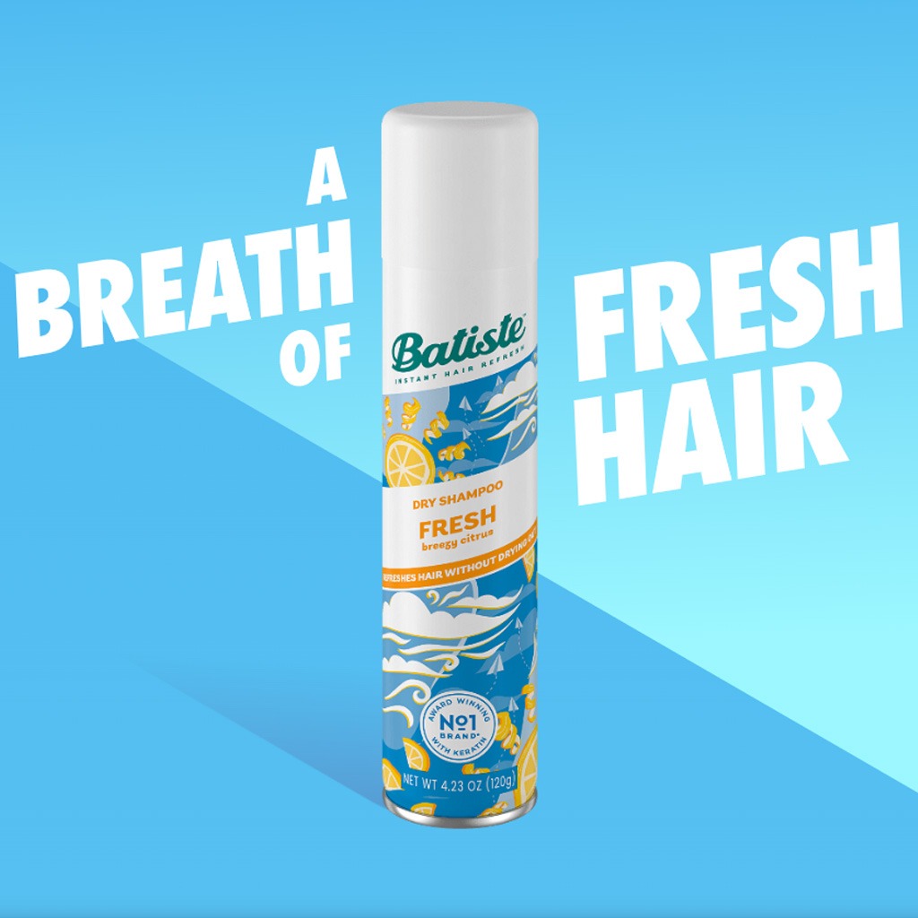 Batiste, Instant Hair Refresh Dry Shampoo Fresh, Refreshing dry shampoo for oily hair, 200 ml