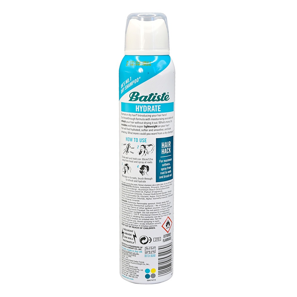 Batiste Dry Shampo Hair Benefits - Hydrate 200 ml