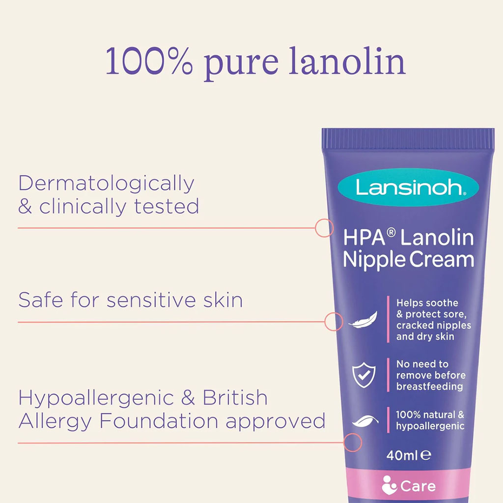 Lansinoh, HPA® Lanolin for sore nipples and cracked skin, Soothing nipple cream for breastfeeding mothers, 40 g