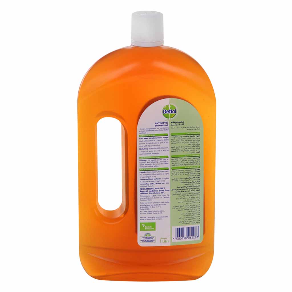 Dettol, Anti-Bacterial Antiseptic Disinfectant Liquid, Multi-purpose disinfectant for hygiene and cleaning, 1 l