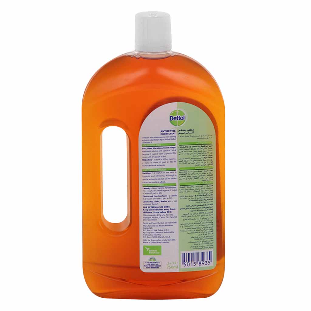 Dettol, Anti-Bacterial Antiseptic Disinfectant Liquid, Powerful disinfectant liquid for household and personal use, 750 ml