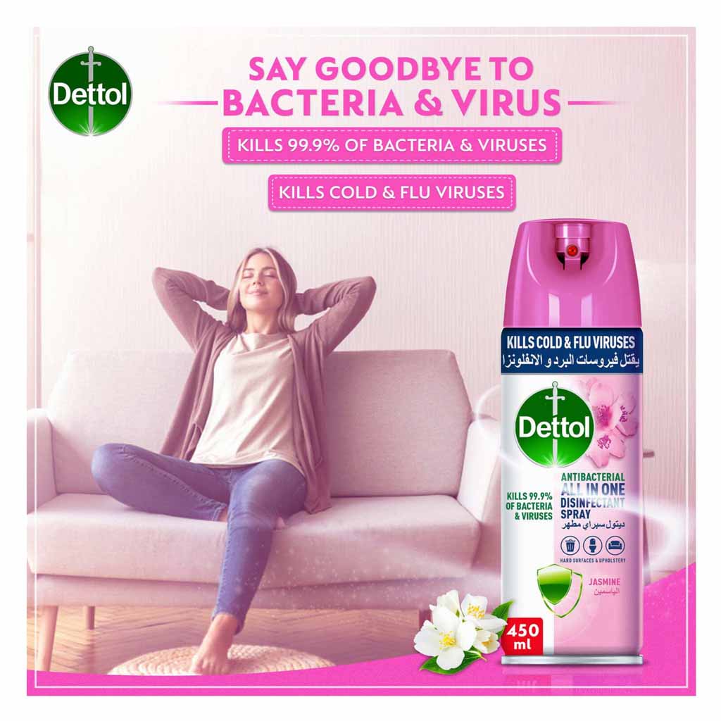 Dettol Jasmine Anti-Bacterial Disinfectant Spray 450ml