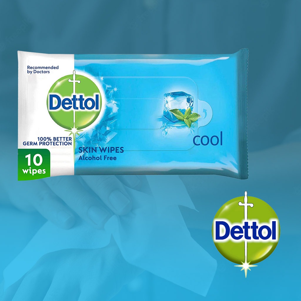 Dettol Antibacterial Cool Skin Wipes 10 Pieces