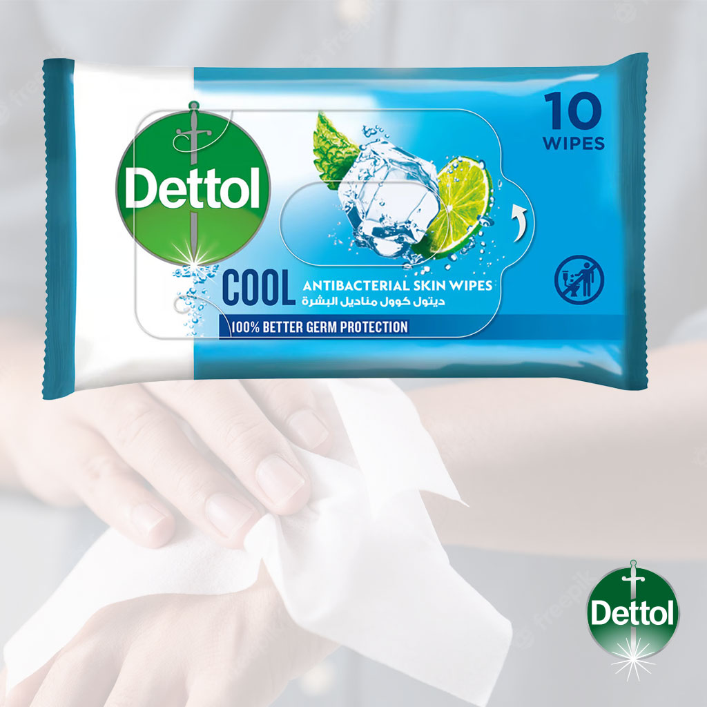Dettol Antibacterial Cool Skin Wipes 10 Pieces
