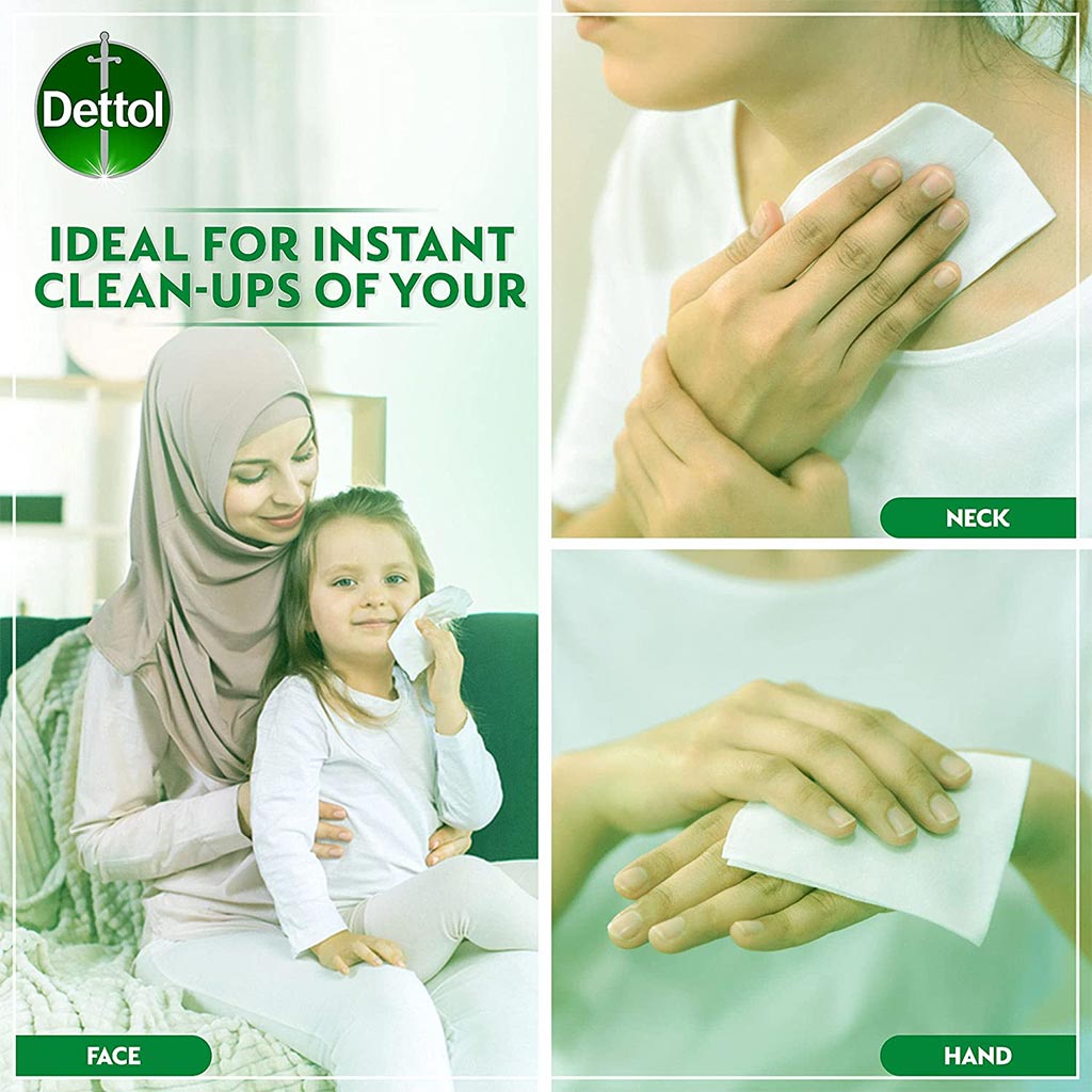 Dettol, Antibacterial Wet Wipes, Gentle cleansing and germ protection, 80 pcs