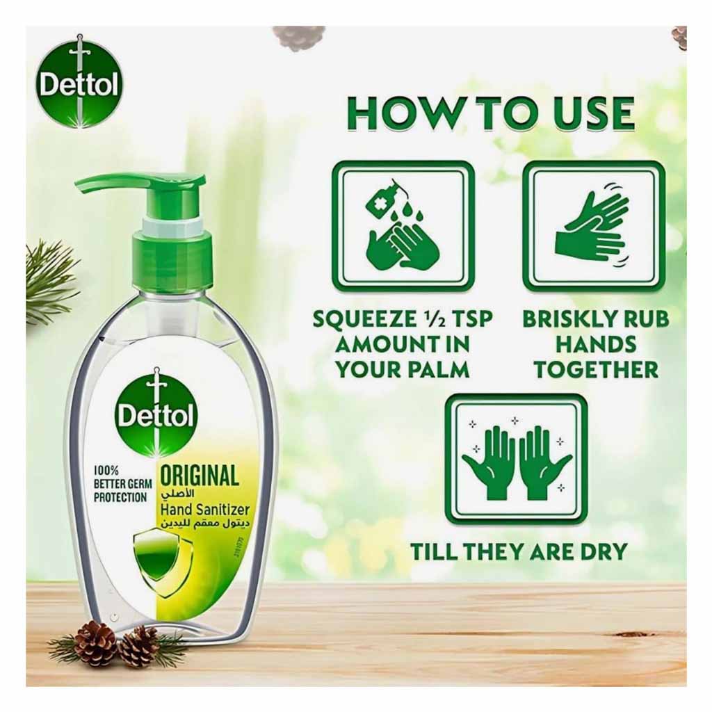 Dettol, Original Hand Sanitizer, Effective antibacterial hand sanitizer gel, 200ml