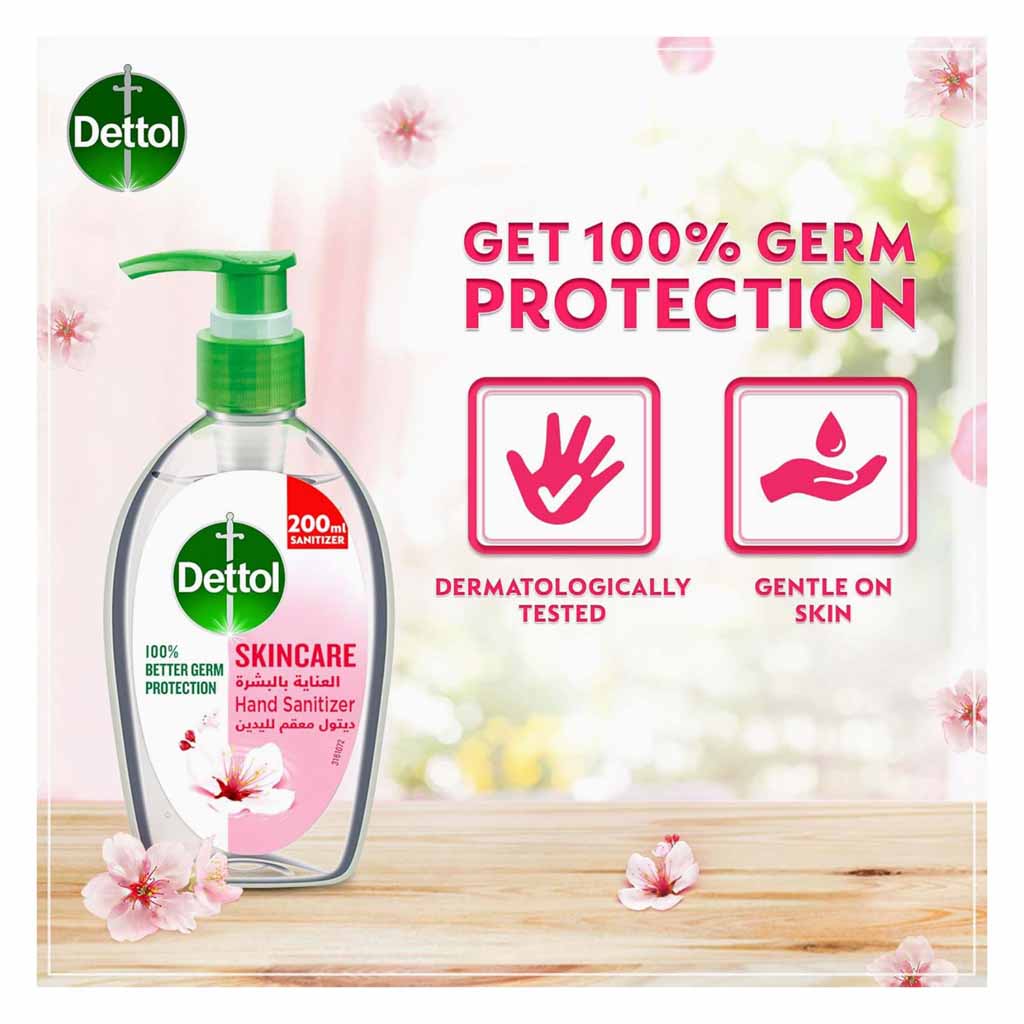Dettol, Skin Care Hand Sanitizer, Moisturizing antibacterial hand sanitizer gel, 200ml